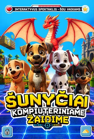 Interaktyvus spektaklis-šou vaikams Šunyčiai kompiuteriniame